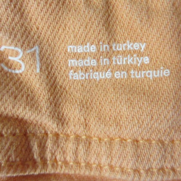 PILCRO ANTHROPOLOGIE The Kit Cropped High-Rise Wide-Leg Jeans Sz 31 Peach Orange - Picture 8 of 16